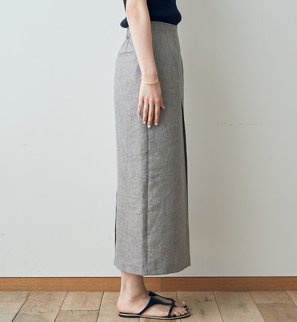 Rouge vif「ラメリネンスリットスカート」|スカート|