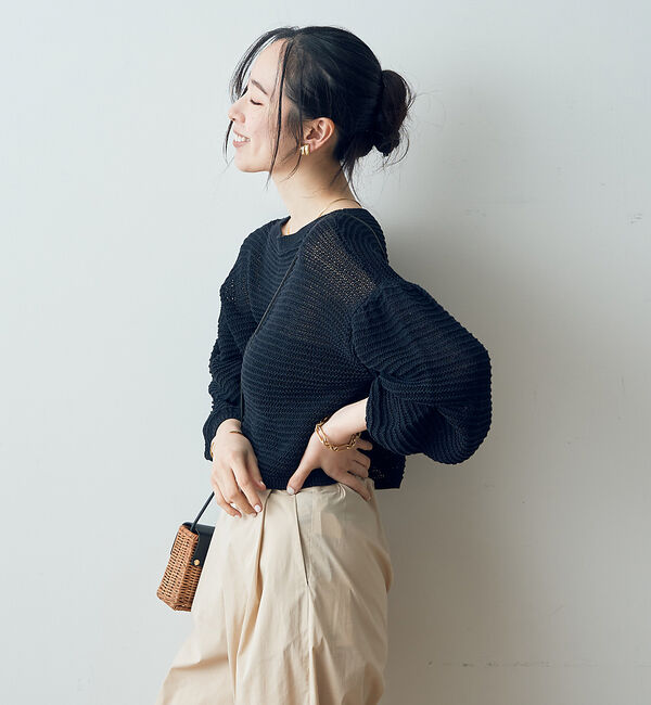 Rouge vif「麻混 変形天竺ニットプルオーバー」|ニット・セーター|