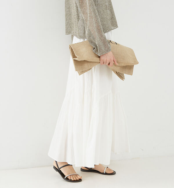 Rouge vif「コットンボイルスモッキングマキシスカート」|スカート|