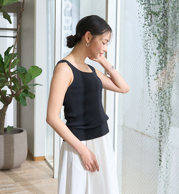 Rouge vif「スクエアネックリブタンクトップ」|ニット・セーター|