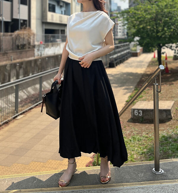 Rouge vif「【一部店舗限定】アシメドレープブラウス」|シャツ・ブラウス|