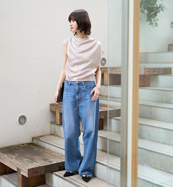 Rouge vif「【一部店舗限定】アシメドレープブラウス」|シャツ・ブラウス|