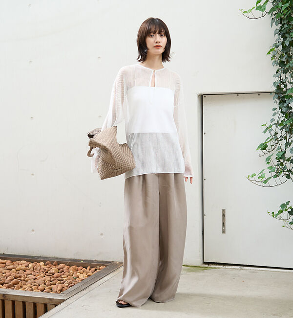 Rouge vif「スキッパー風透かしメッシュニット」|ニット・セーター|