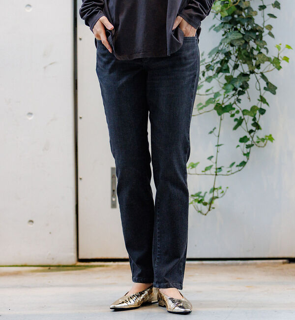 Rouge vif「【SOMETHING/サムシング】BODYFIRE / テーパードデニムパンツ」|デニム|ブラック