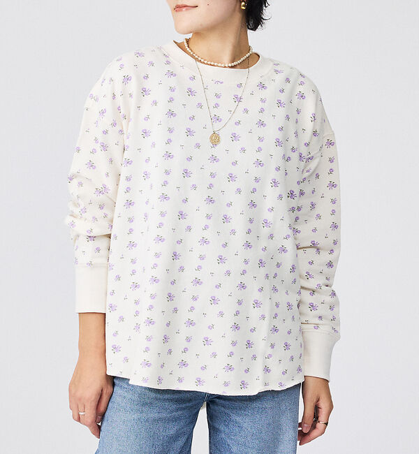 Rouge vif「【JEMORGAN / ジェーイーモーガン】ガーゼ裏毛 花柄クルースウェット/J」|スウェット・ジャージ|ホワイト系その他3