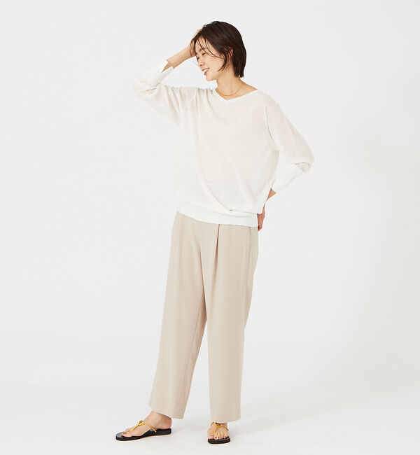 qualite「【アンサンブル対応】シアーウール2WAYニットプルオーバー」|ニット・セーター|