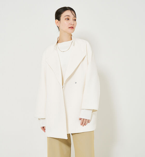 qualite「ヘリンボンジャガードコート」|ミリタリー・モッズコート|