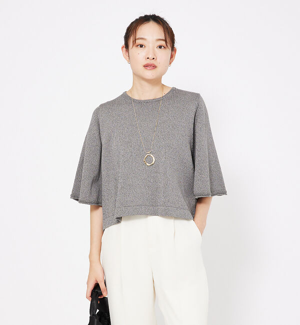 qualite「フレアスリーブギマコットンニット」|ニット・セーター|