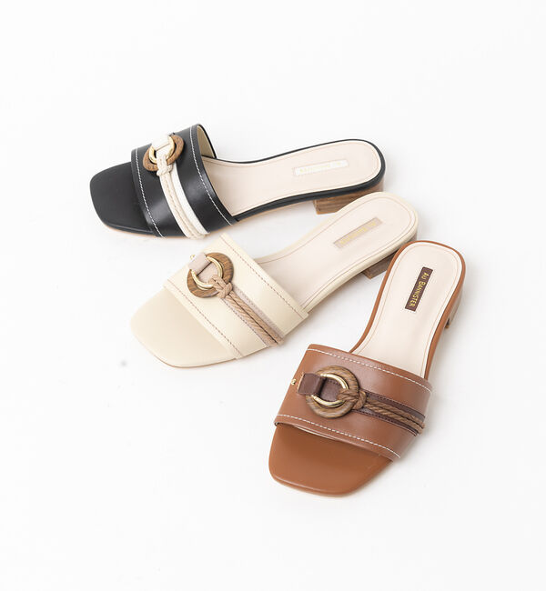 AU BANNISTER「ミックスパーツスライド フラットサンダル」|サンダル|
