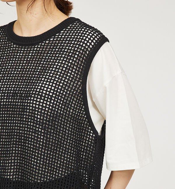 abahouse mavie「メッシュニットノースリプルオーバー」|ニット・セーター|