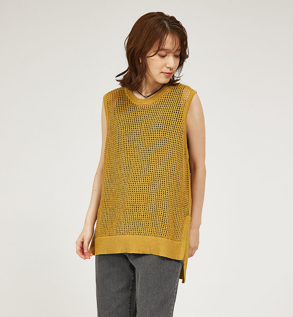 abahouse mavie「メッシュニットノースリプルオーバー」|ニット・セーター|