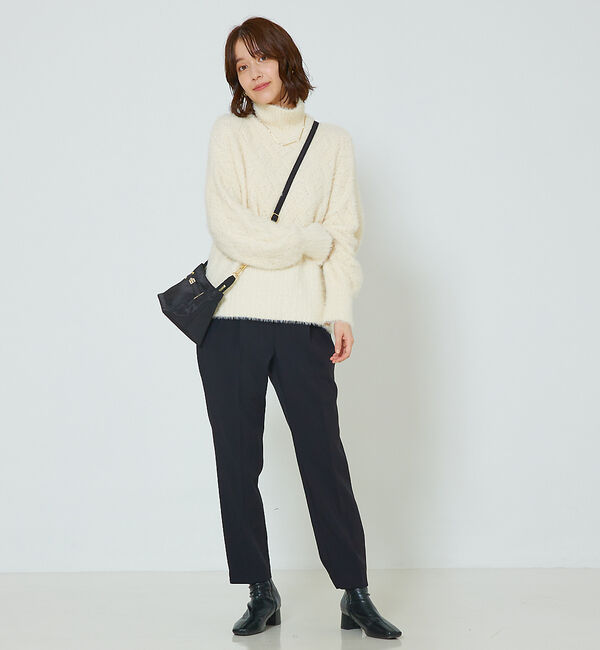 abahouse mavie「シャギーミックスダイヤ柄タートル」|ニット・セーター|