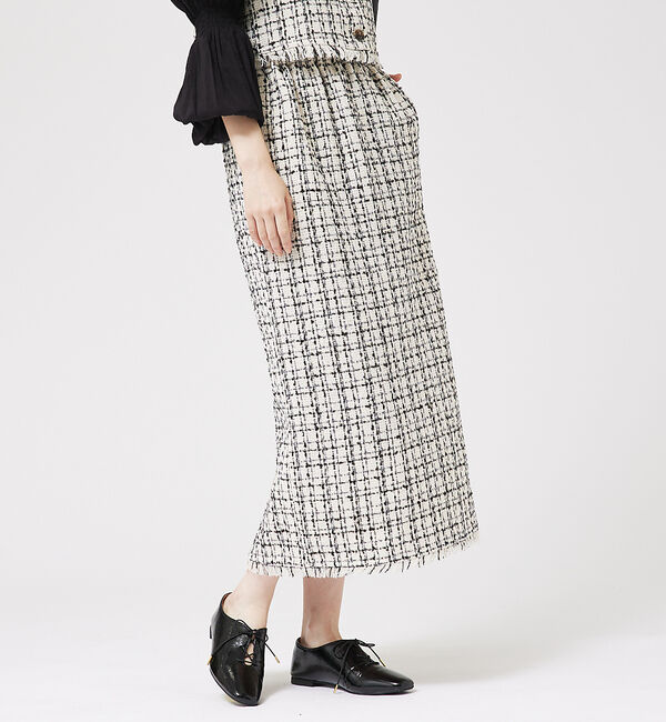 abahouse mavie「【セットアップ対応】ツィードタイトスカート」|スカート|