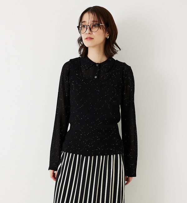 abahouse mavie「【アンサンブル対応】スパンコールニットタンク」|ニット・セーター|
