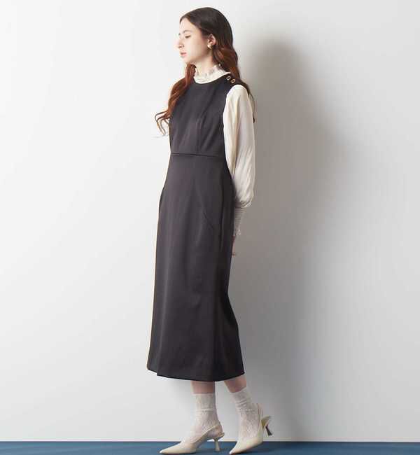 TIARA「《定番》ヴィンテージサテン2WAYフリルネックブラウス」|シャツ・ブラウス|