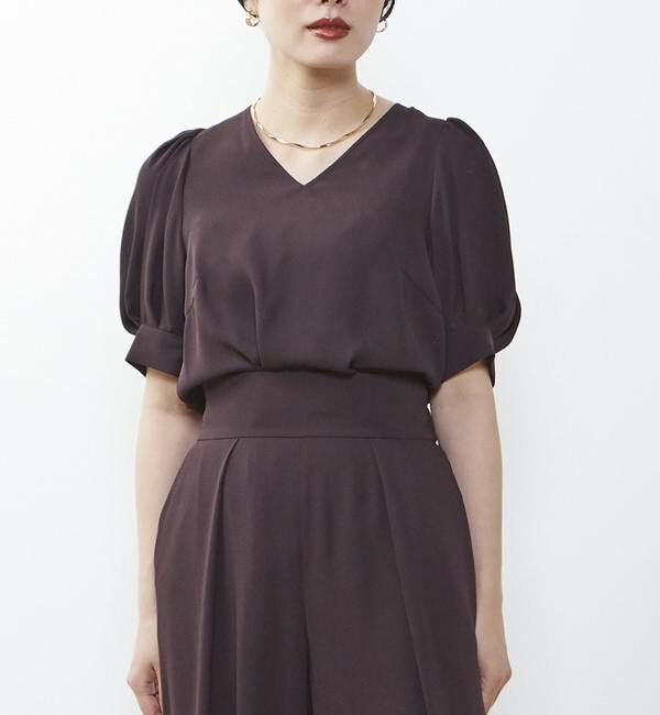 TIARA「Vネックブラウス」|シャツ・ブラウス|ブラウン