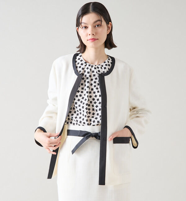 TIARA「バイカラージャケット（セットアップ可）」|ノーカラージャケット|
