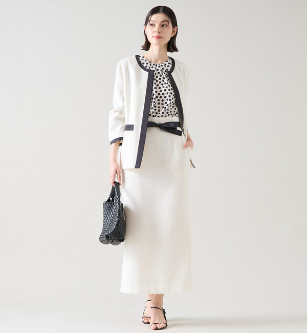 TIARA「バイカラージャケット（セットアップ可）」|ノーカラージャケット|