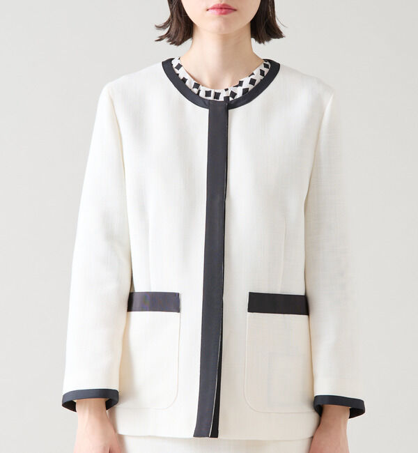 TIARA「バイカラージャケット（セットアップ可）」|ノーカラージャケット|