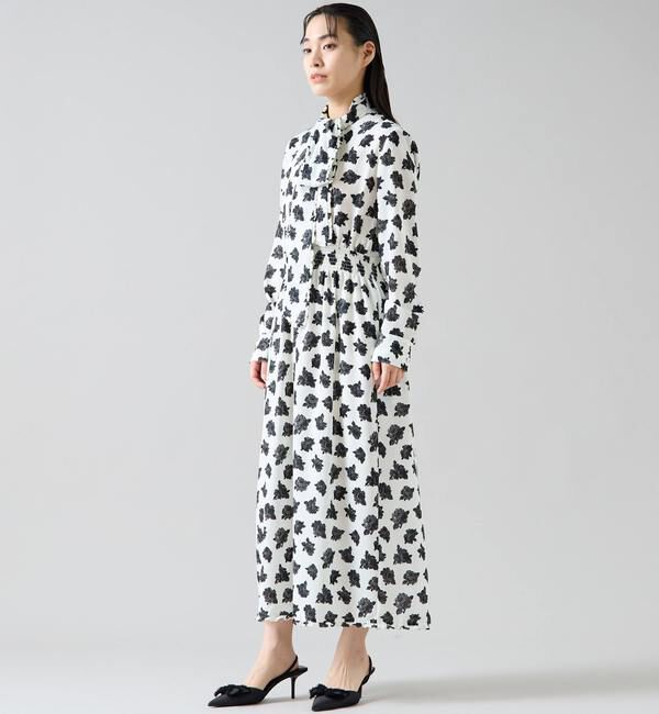 TIARA「オールドローズプリントボウリボン付きワンピース」|ワンピース|