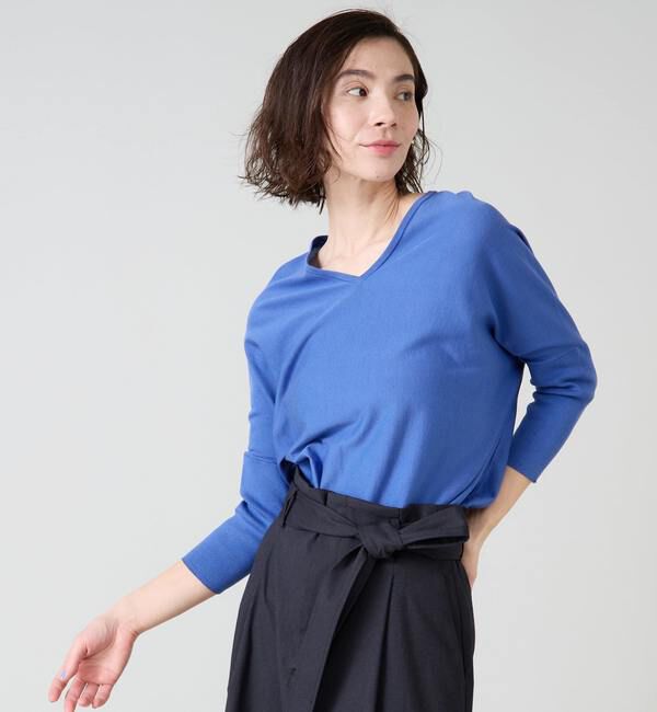 Liesse「シルク混Vネックドルマンニット」|ニット・セーター|