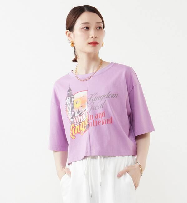 SOFFITTO「短丈プリントTシャツ」|Tシャツ・カットソー|