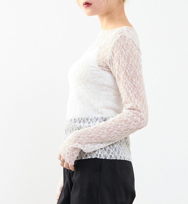 SOFFITTO「【A_/エース】ストレッチレースプルオーバー」|Tシャツ・カットソー|