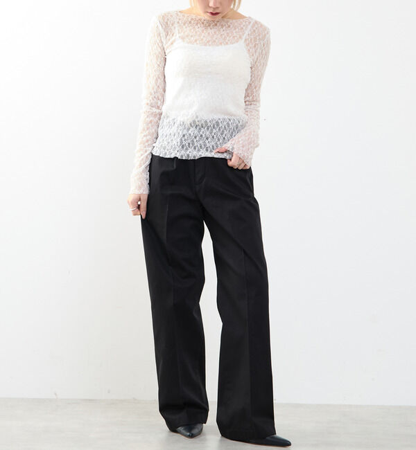 SOFFITTO「【A_/エース】ストレッチレースプルオーバー」|Tシャツ・カットソー|