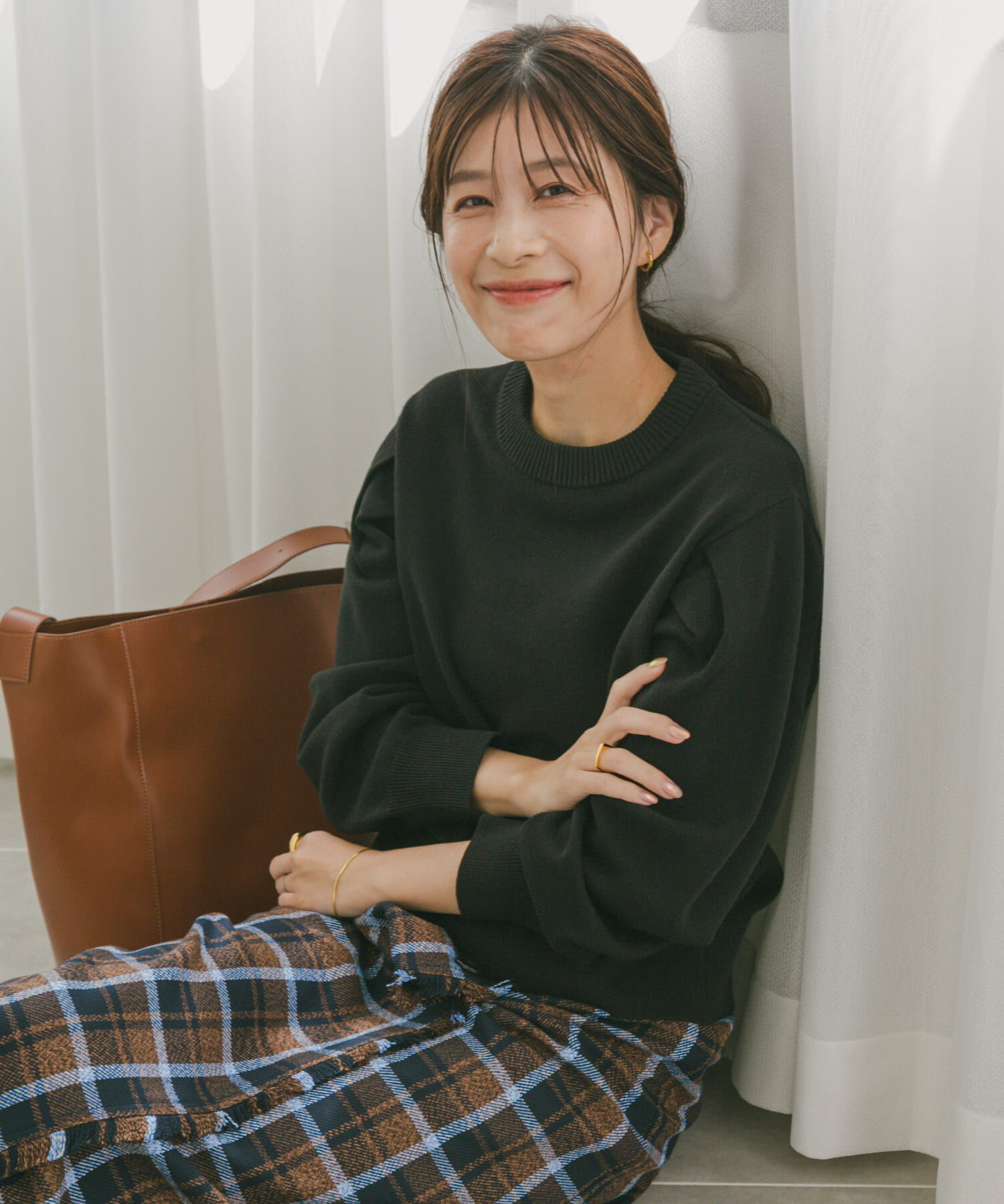 URBAN RESEARCH DOORS「『UR TECH 200日ニット』ショルダータックプルオーバー」|ニット・セーター|