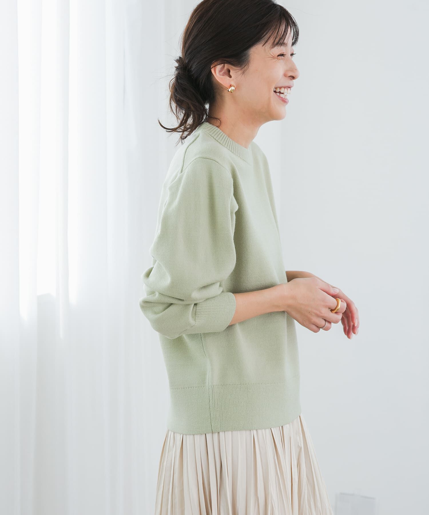 URBAN RESEARCH DOORS「『UR TECH 200日ニット』ショルダータックプルオーバー」|ニット・セーター|