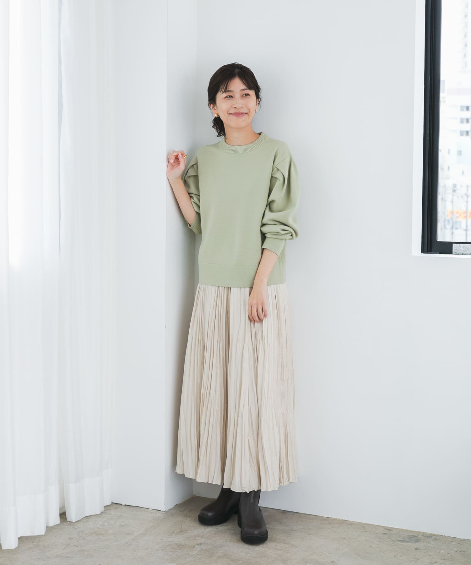 URBAN RESEARCH DOORS「『UR TECH 200日ニット』ショルダータックプルオーバー」|ニット・セーター|