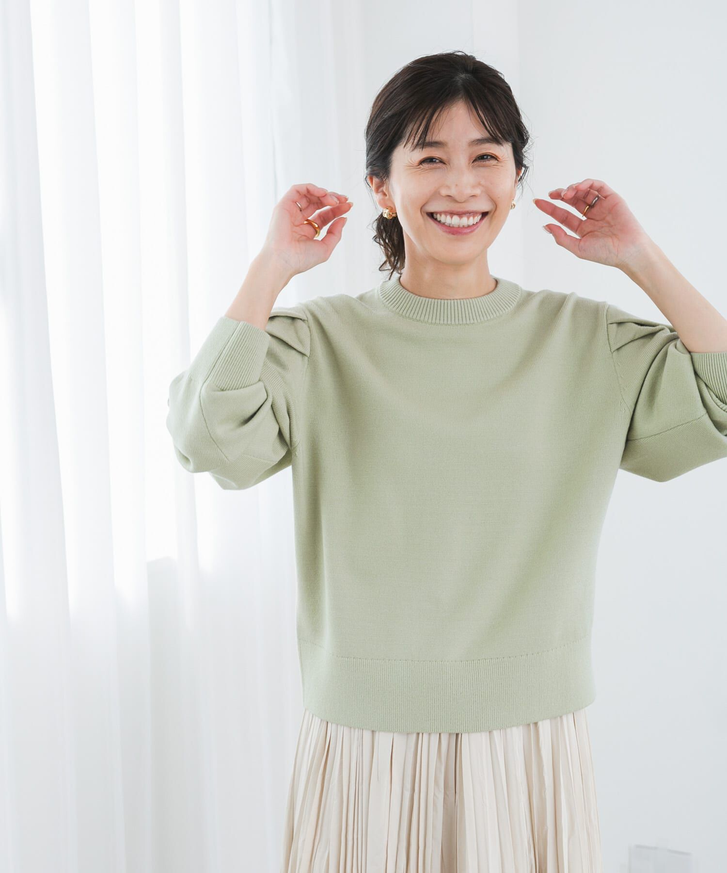 URBAN RESEARCH DOORS「『UR TECH 200日ニット』ショルダータックプルオーバー」|ニット・セーター|