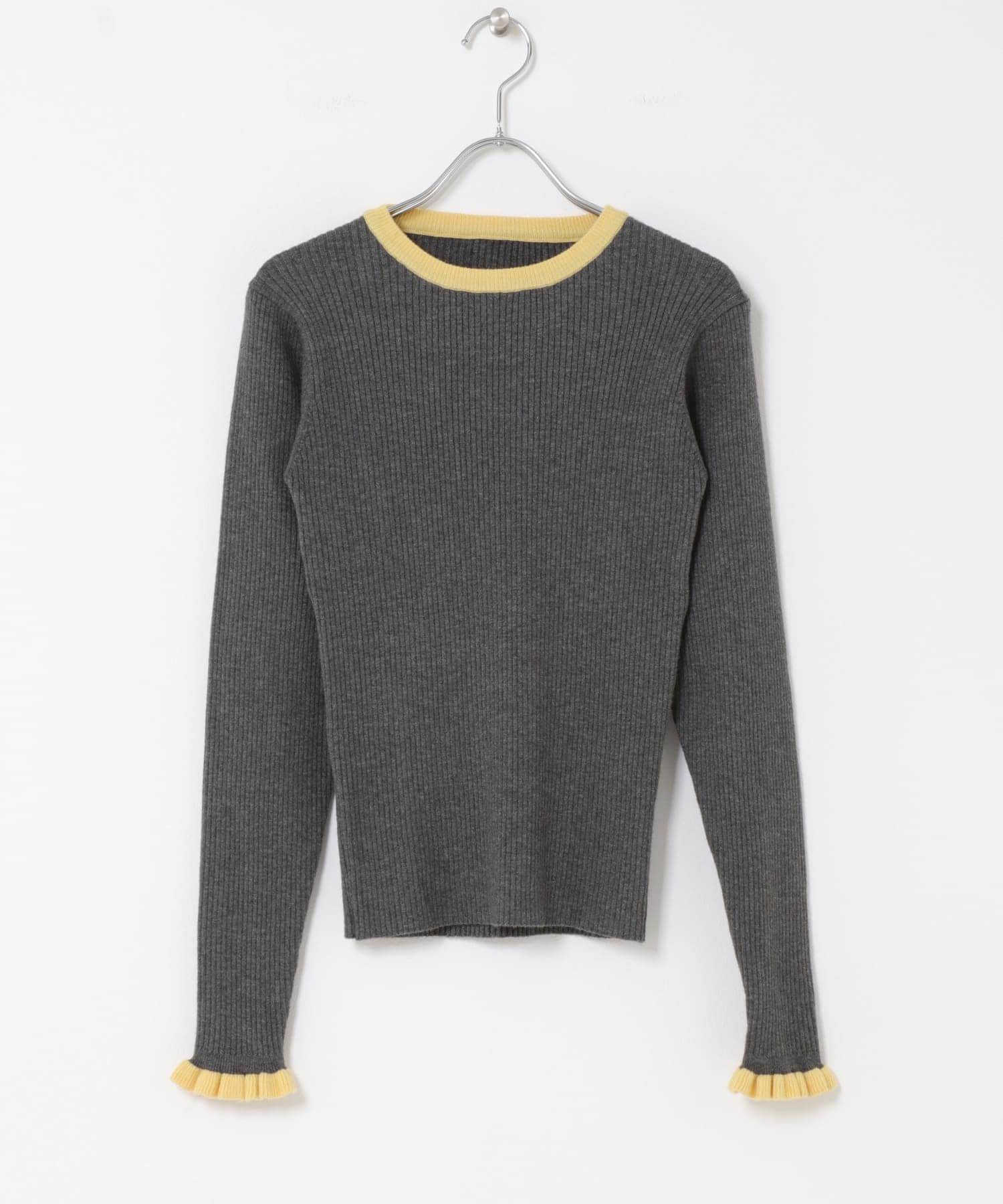 Sonny Label 「袖口フリルクルーネックプルオーバー」|ニット・セーター|