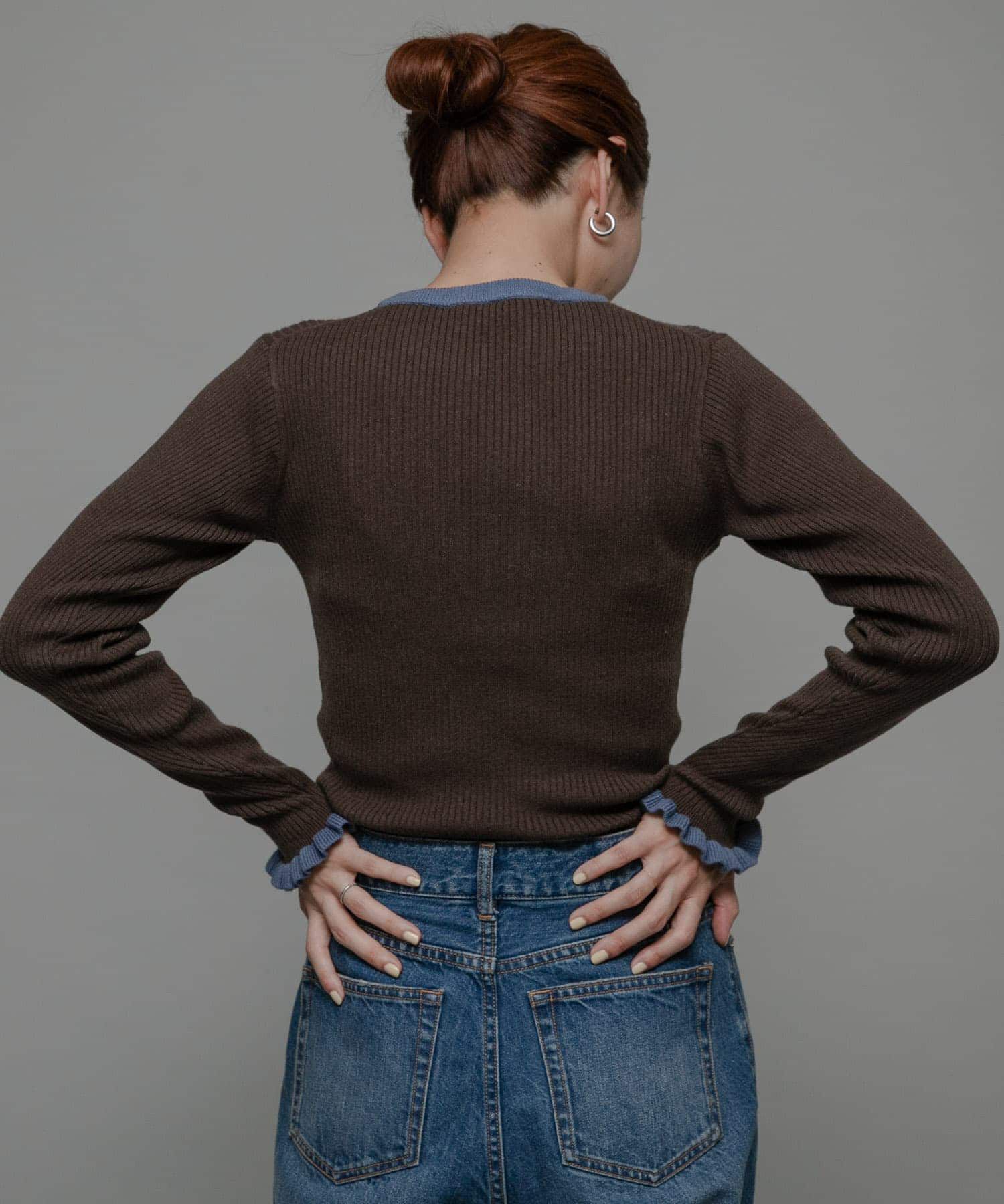 Sonny Label 「袖口フリルクルーネックプルオーバー」|ニット・セーター|