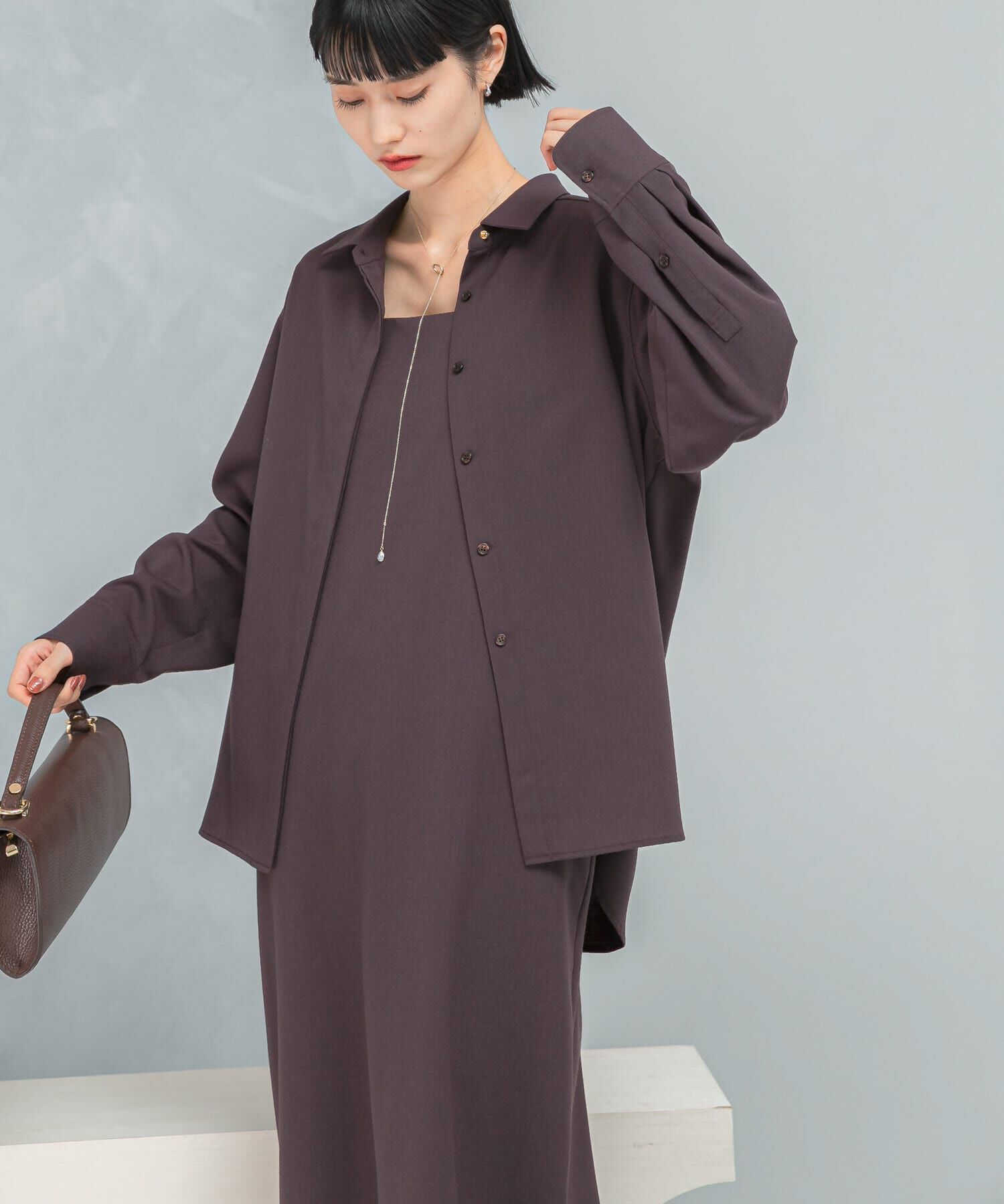 URBAN RESEARCH ROSSO「イージーケアウーステッドシャツ」|シャツ・ブラウス|バーガンディー