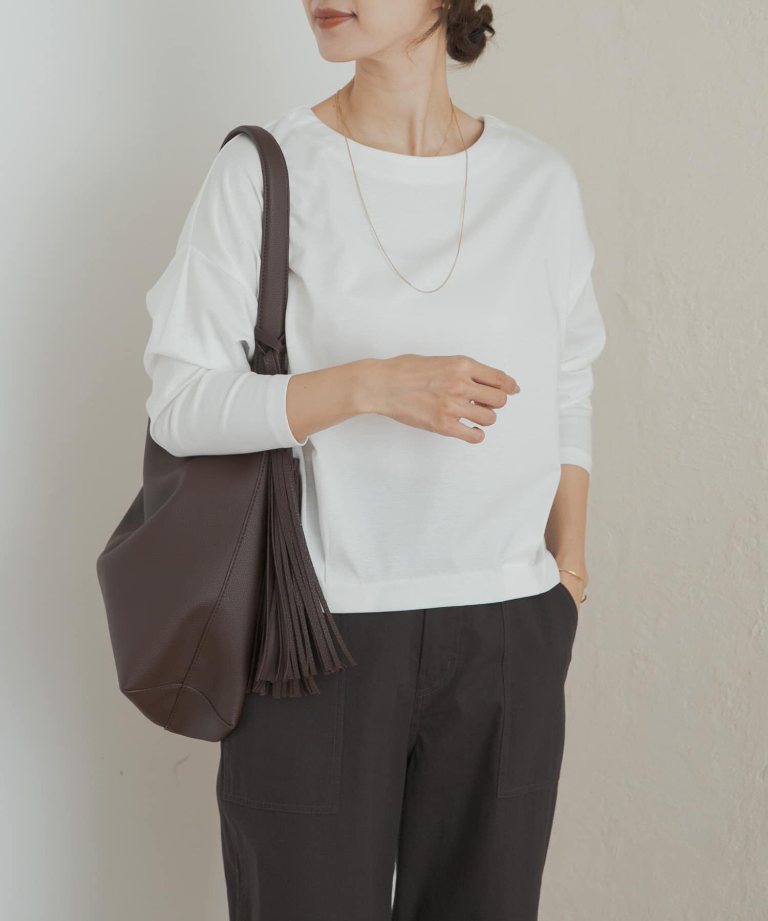 URBAN RESEARCH DOORS「コットンバックタック長袖プルオーバー」|Tシャツ・カットソー|