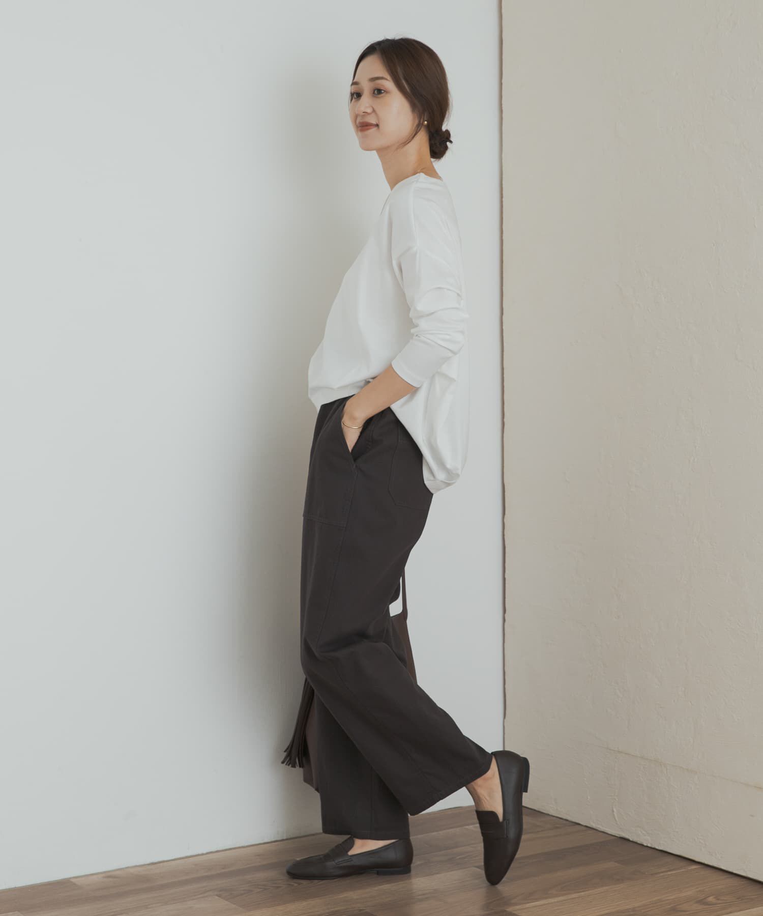 URBAN RESEARCH DOORS「コットンバックタック長袖プルオーバー」|Tシャツ・カットソー|