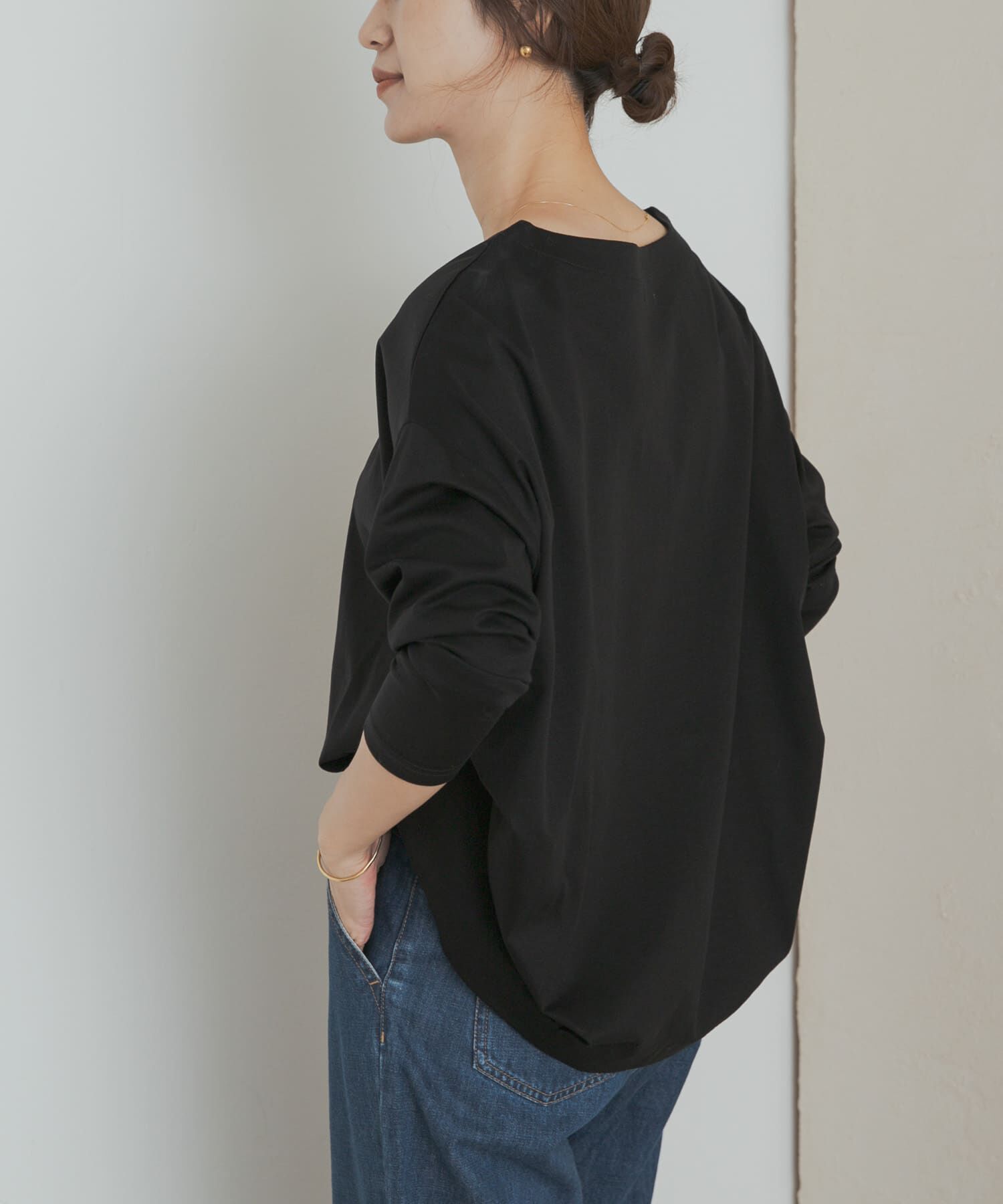 URBAN RESEARCH DOORS「コットンバックタック長袖プルオーバー」|Tシャツ・カットソー|