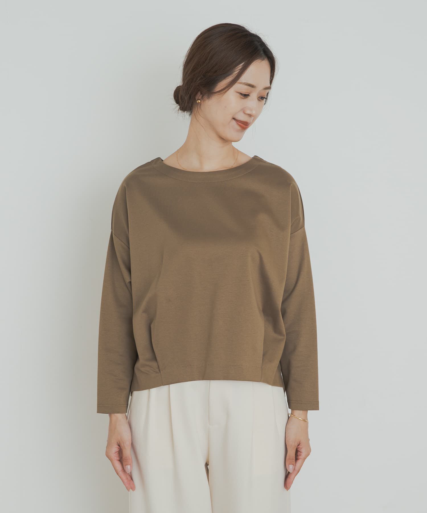 URBAN RESEARCH DOORS「コットンバックタック長袖プルオーバー」|Tシャツ・カットソー|