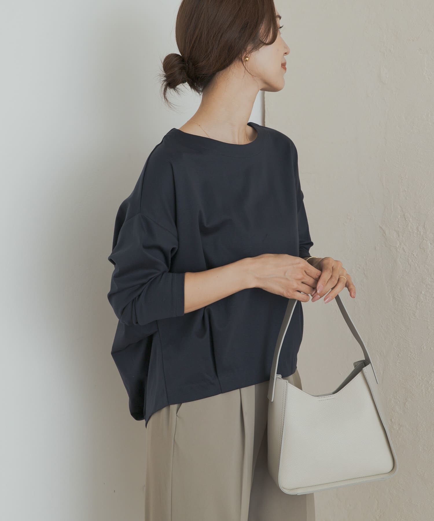 URBAN RESEARCH DOORS「コットンバックタック長袖プルオーバー」|Tシャツ・カットソー|