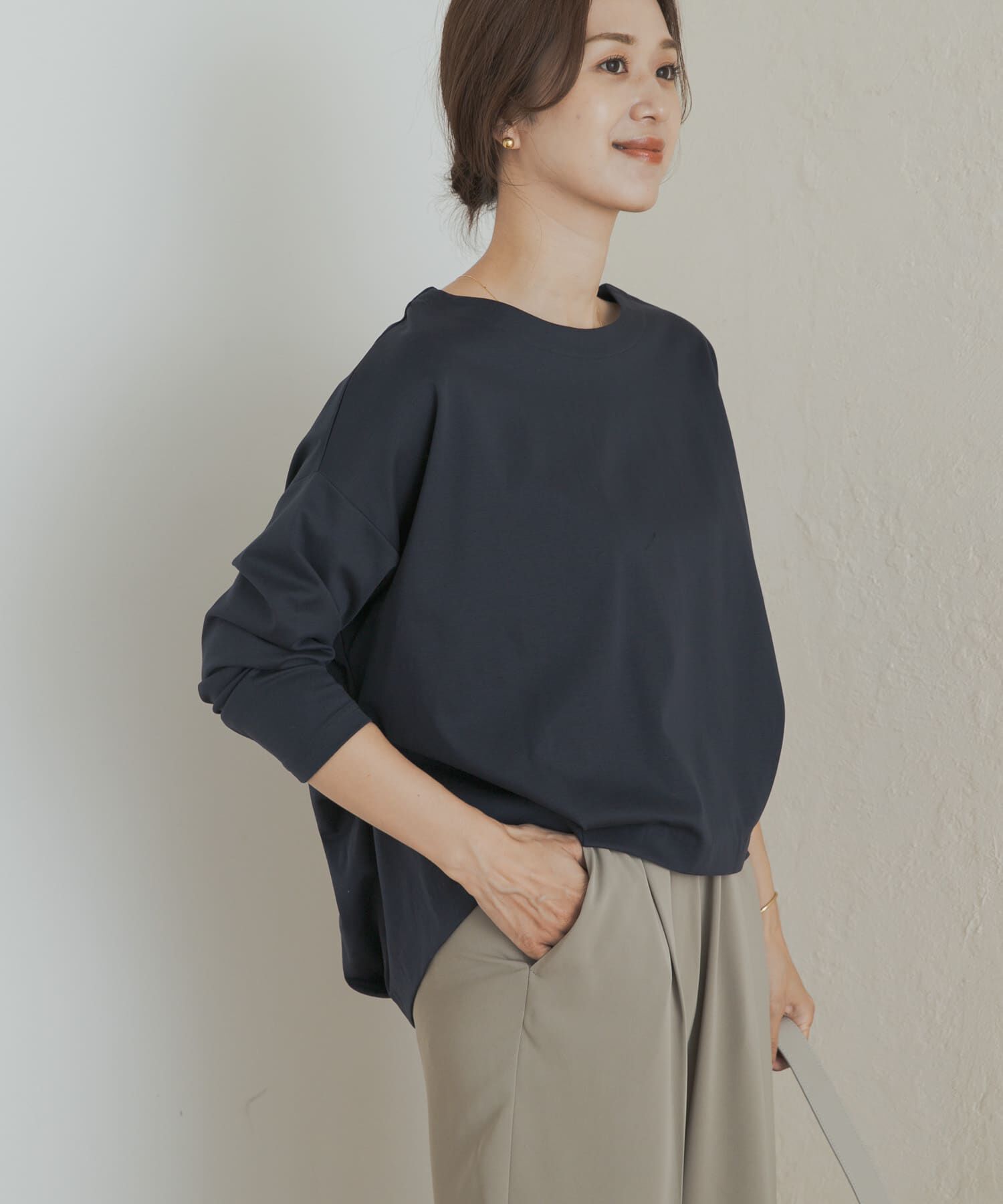 URBAN RESEARCH DOORS「コットンバックタック長袖プルオーバー」|Tシャツ・カットソー|