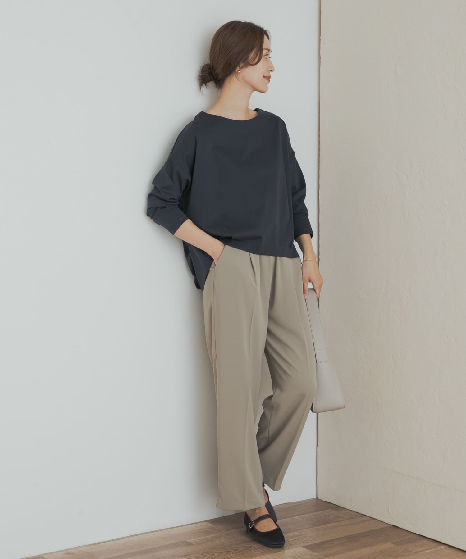 URBAN RESEARCH DOORS「コットンバックタック長袖プルオーバー」|Tシャツ・カットソー|