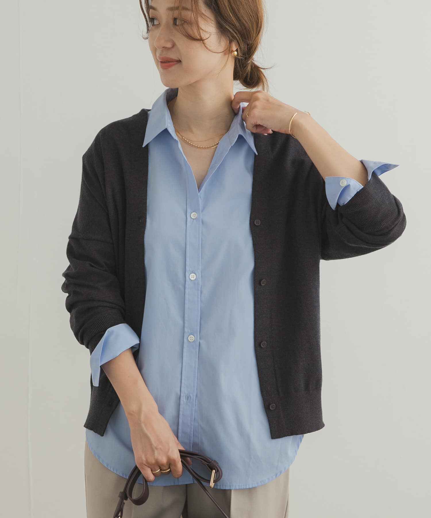 URBAN RESEARCH DOORS「『UR TECH』レギュラーカラーオーバーシャツ」|シャツ・ブラウス|