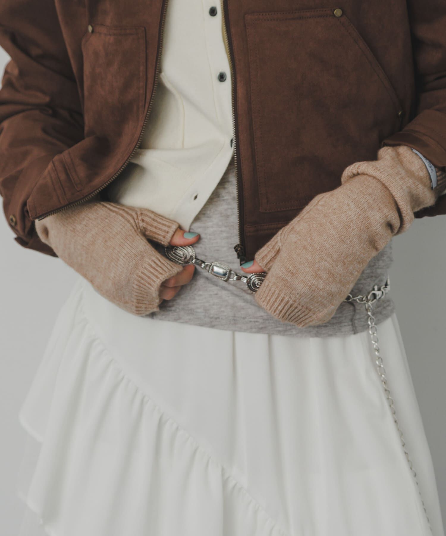 SMELLY「ニットアームウォーマー」|手袋|