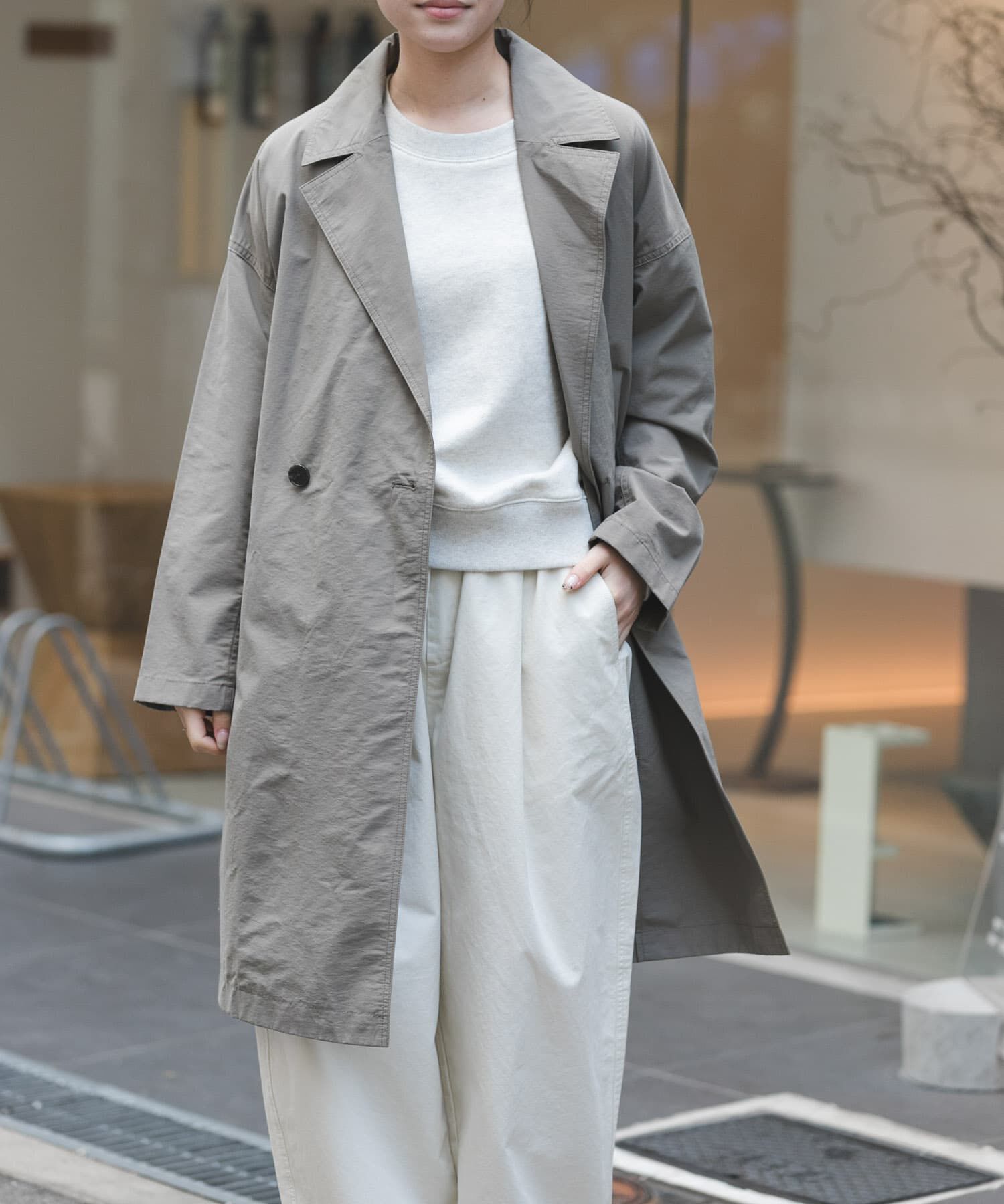 URBAN RESEARCH DOORS「FORK&SPOON　オーバーライトミドルコート」|ノーカラーコート|