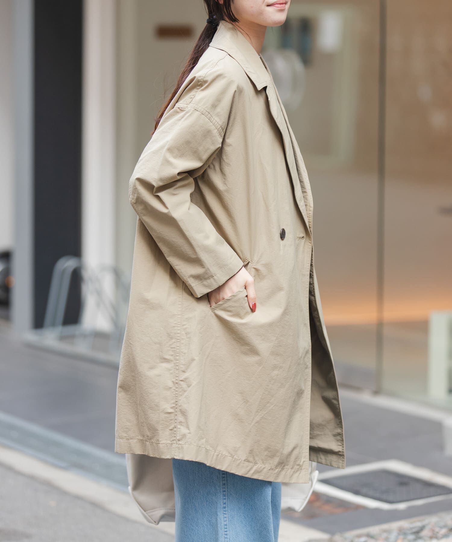 URBAN RESEARCH DOORS「FORK&SPOON　オーバーライトミドルコート」|ノーカラーコート|