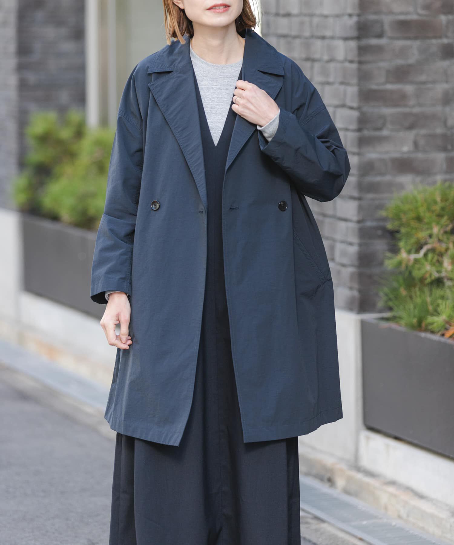 URBAN RESEARCH DOORS「FORK&SPOON　オーバーライトミドルコート」|ノーカラーコート|