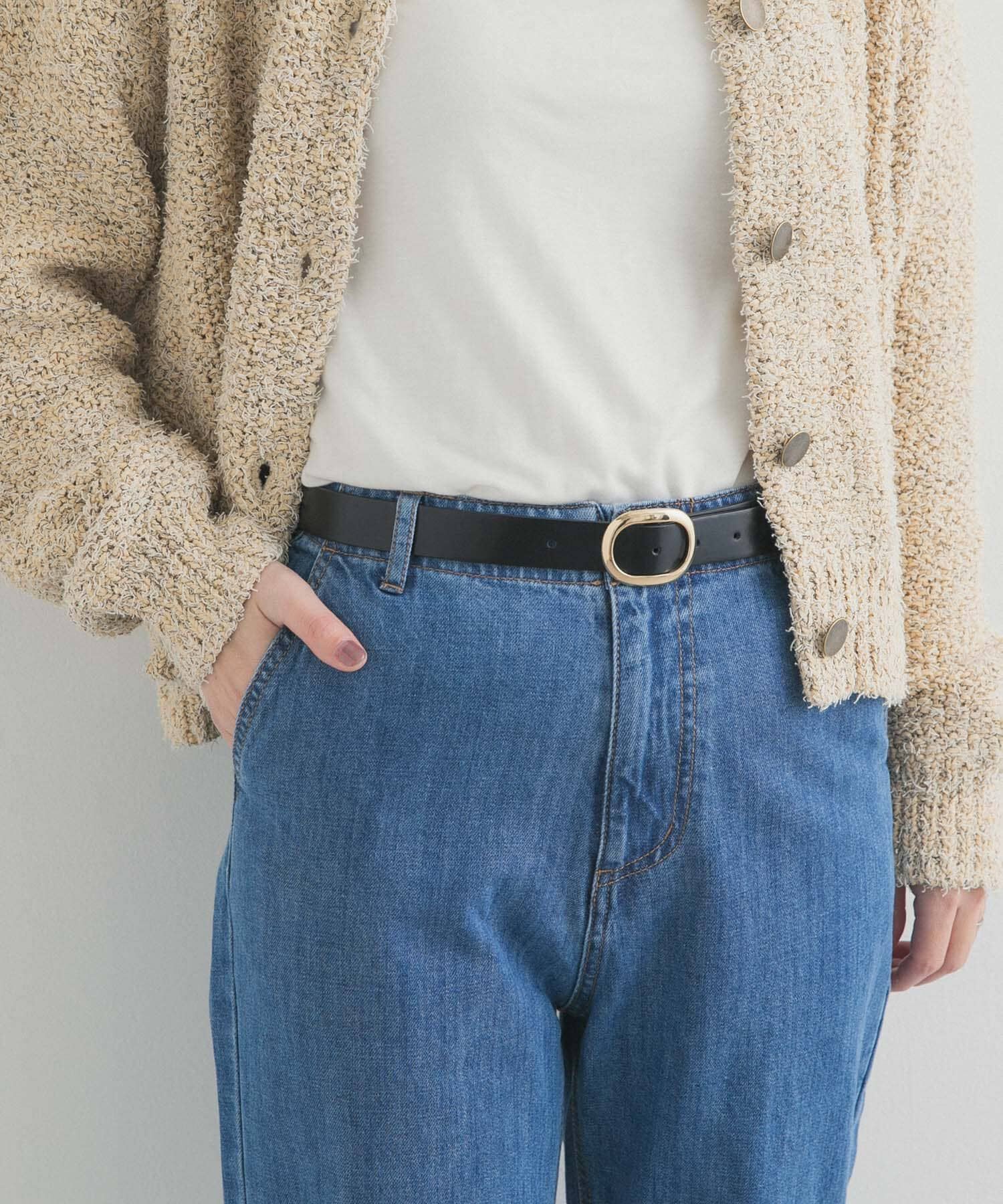 URBAN RESEARCH DOORS「オーバルビッグバックルベルト」|ベルト|ブラック