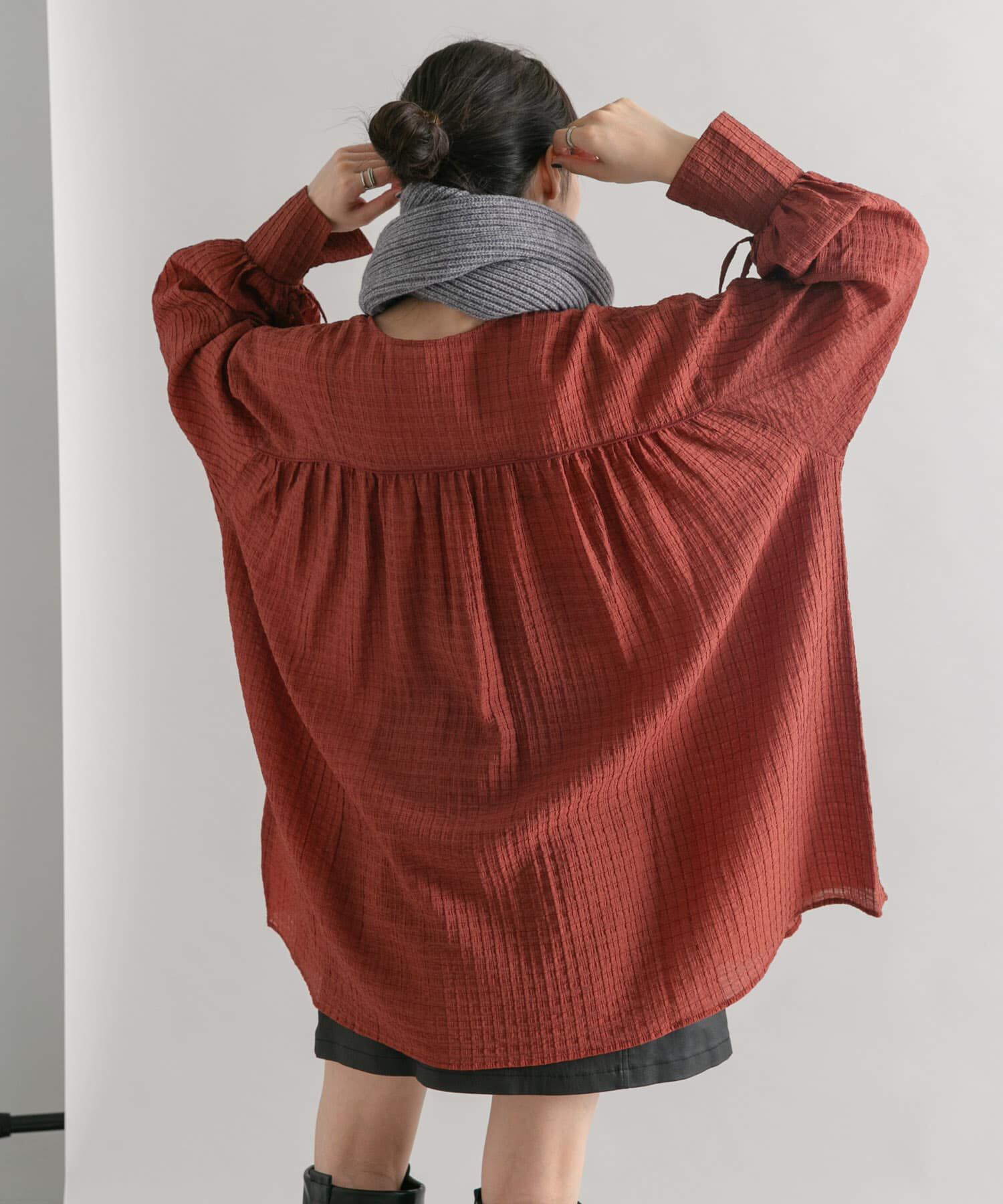  「ドロストスリーブミニワンピース」|ワンピース|