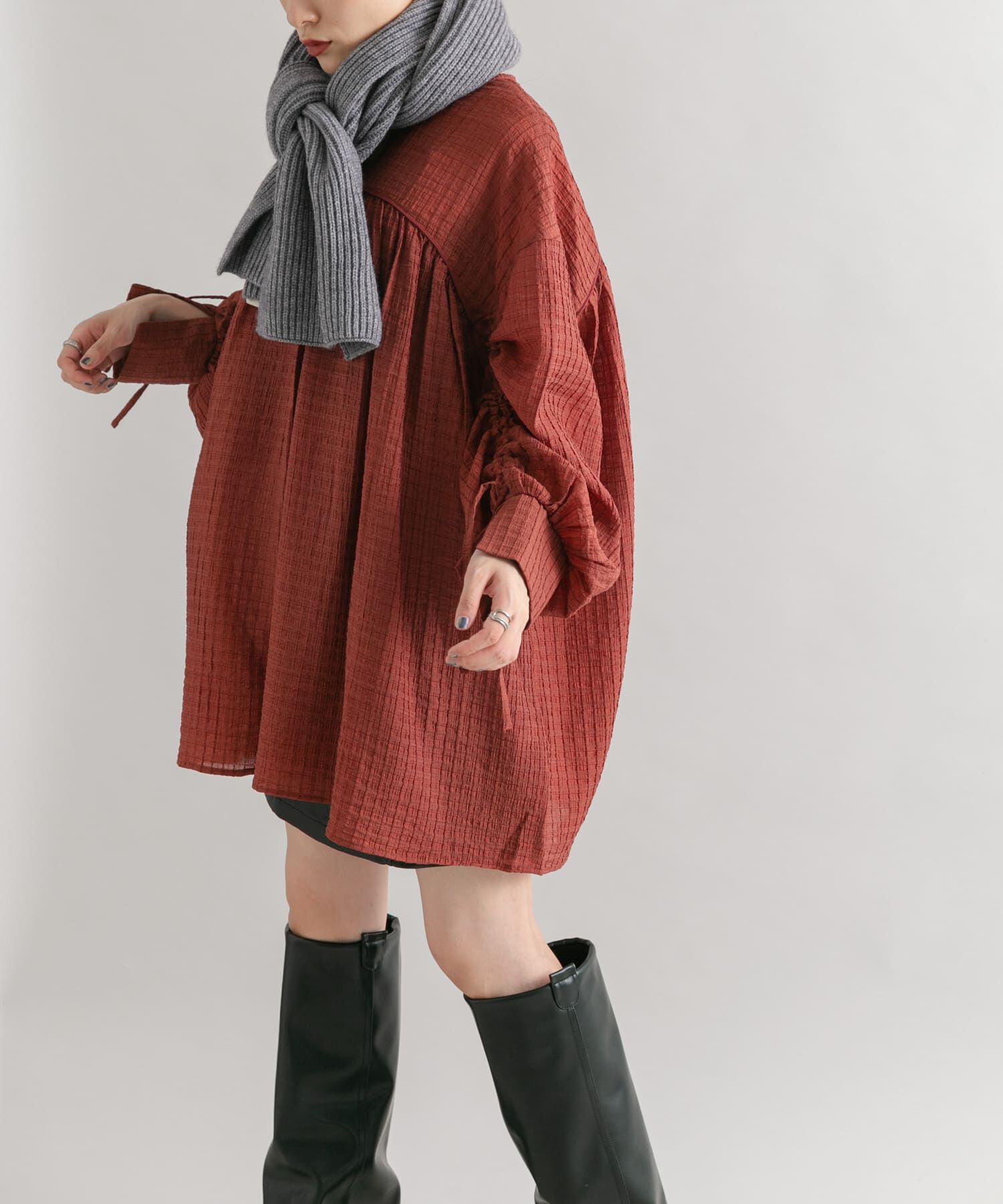  「ドロストスリーブミニワンピース」|ワンピース|